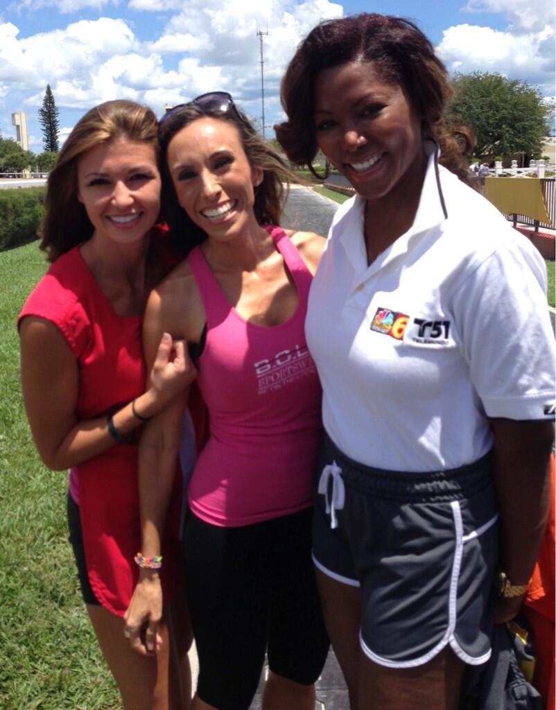 WSVN anchor Diana Diaz with WPLG meteorologist Julie Durda and WTVJ anchor Trina Robinson